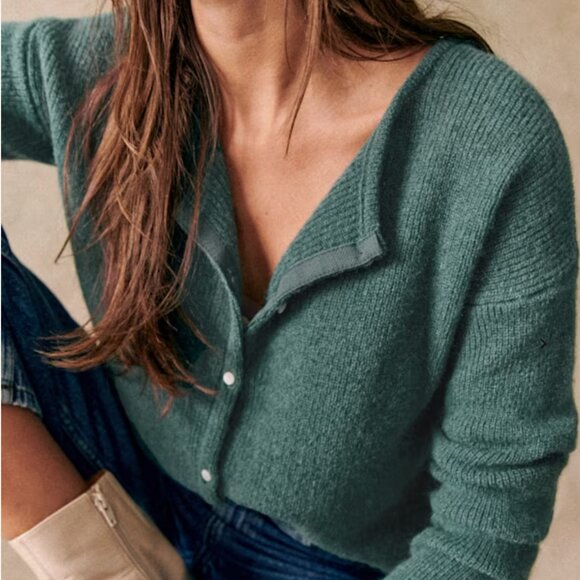 Sezane Sweaters - Sezane Gaspard Cardigan, Sage